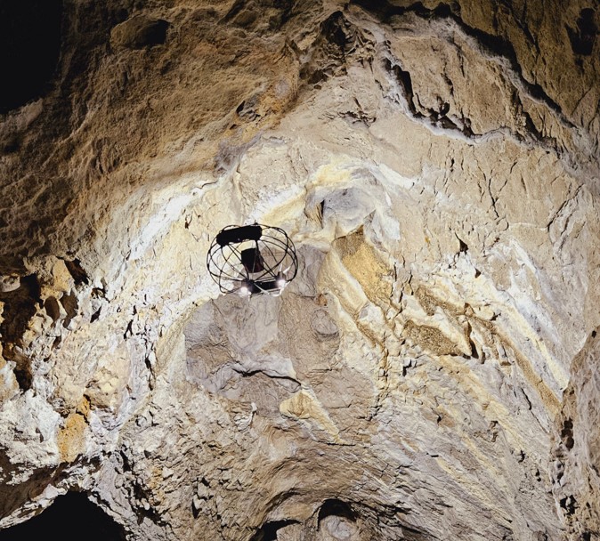 Flybotix ASIO X specialist indoor drone in an underground mine environment